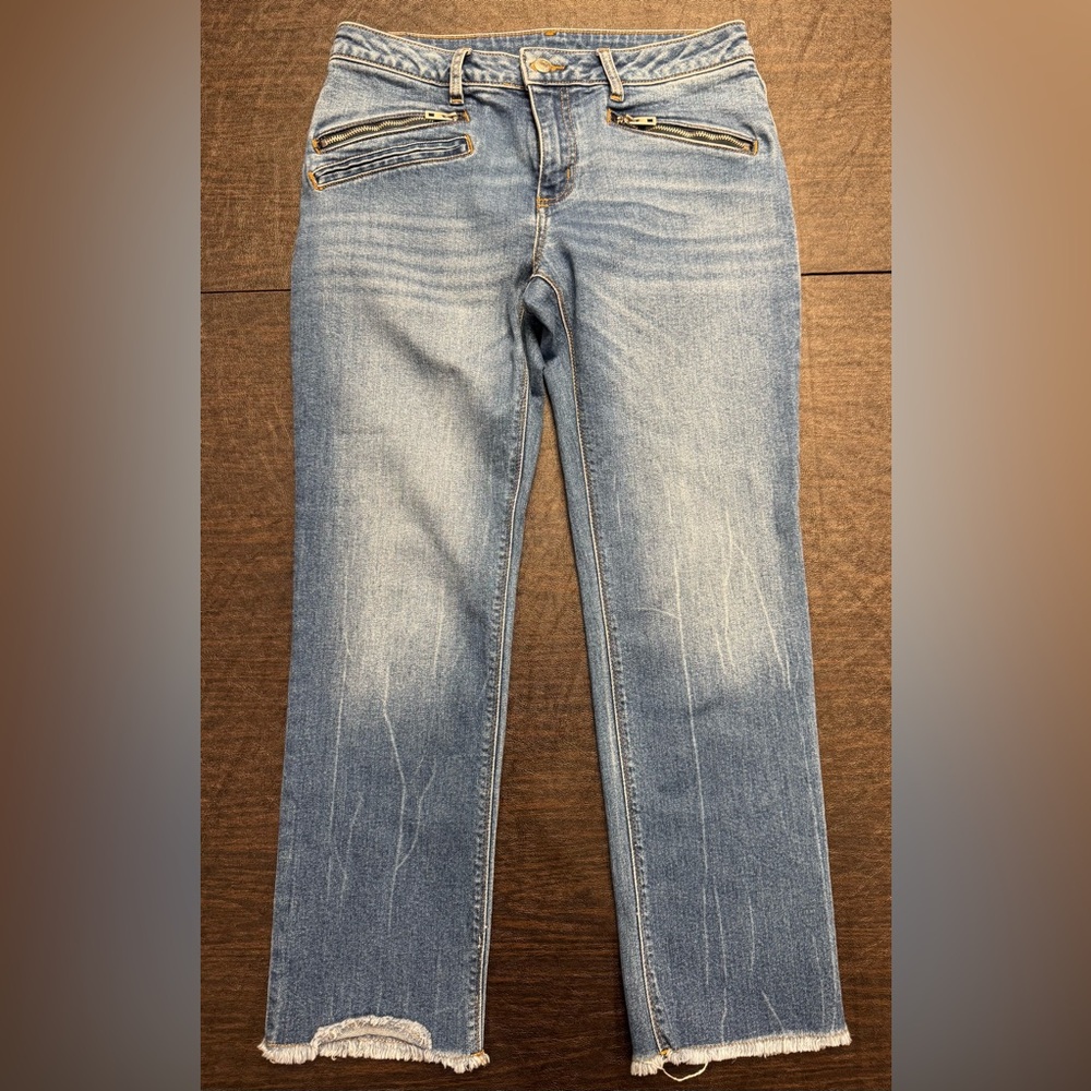 EUC Zadig & Voltaire Light Blue Cropped Jeans with Zip Accents